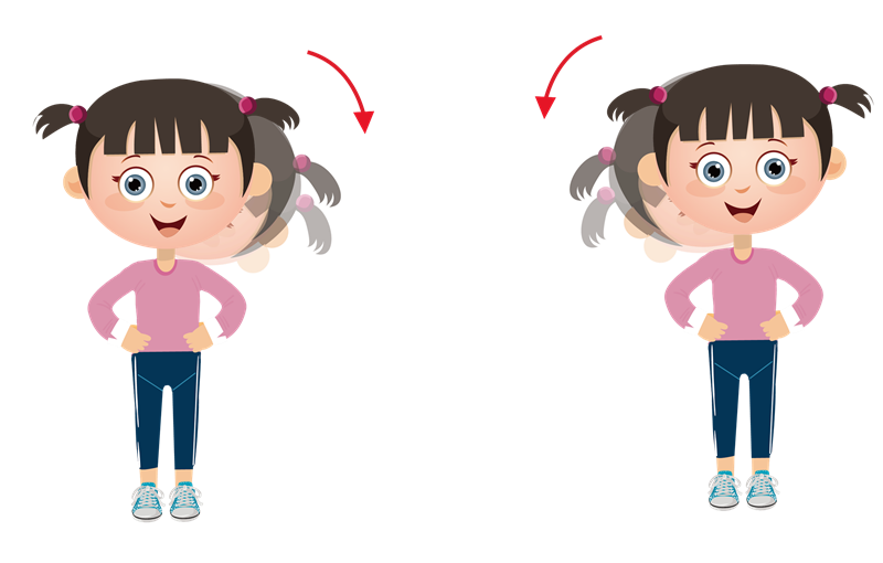 左右转头:略抬下巴,头部缓慢向左转动到最大程度,随后恢复到初始位